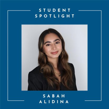 Photo of a UCLA student spotlight featuring Sabah Alidina.
