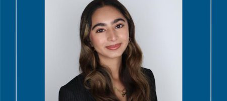 Photo of a UCLA student spotlight featuring Sabah Alidina.