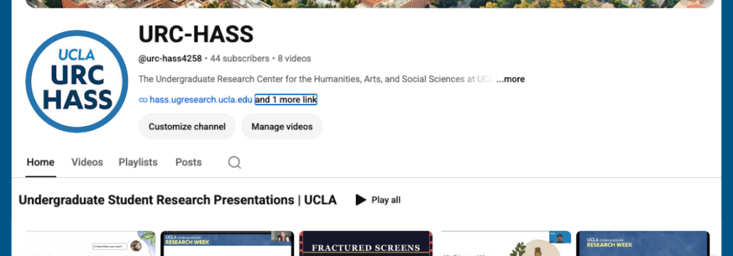 Screenshot of a Youtube channel