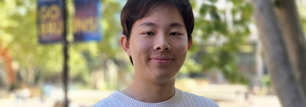 Closeup of young man outside