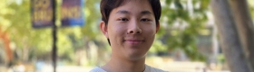 Closeup of young man outside